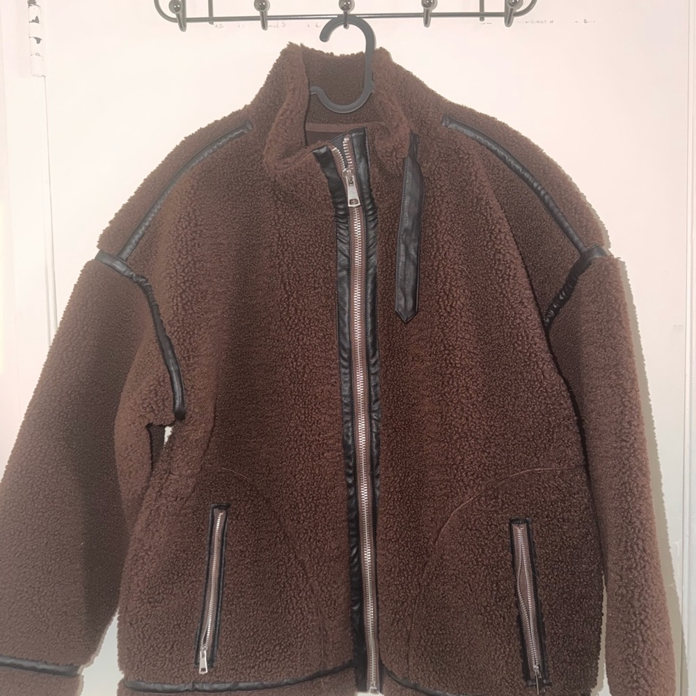 Abercrombie & Fitch Brown Teddy Sherpa Jacket